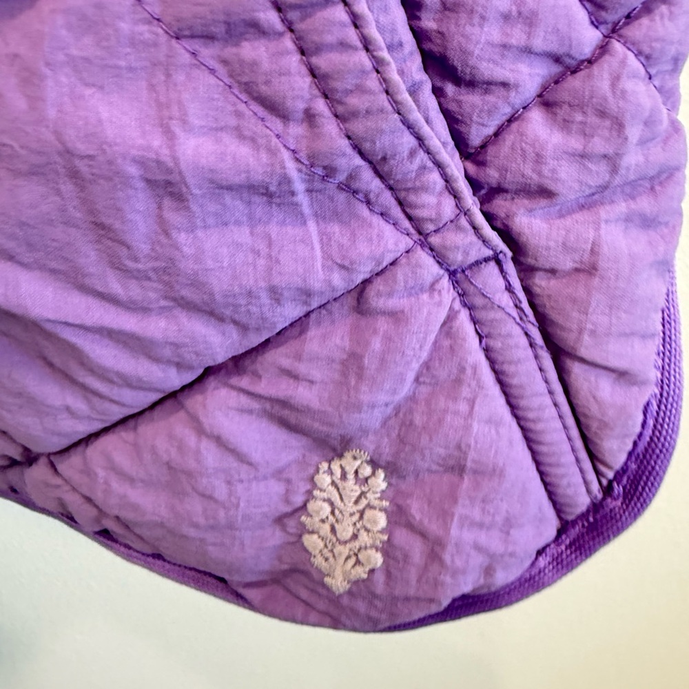 Free People X FP Movement Quinn Quilted Vest Purple Small Boho Gorpcore Outdoor - Picture 3 of 7